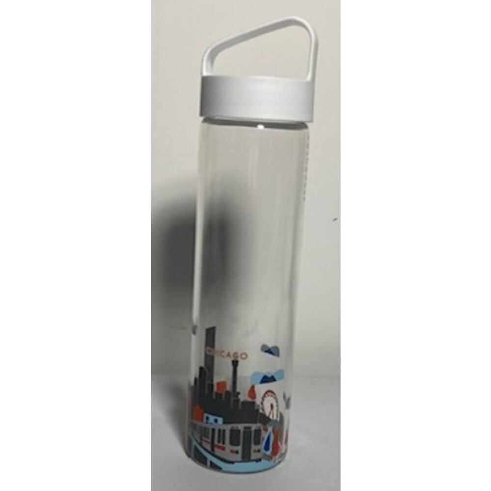 Starbucks Chicago You Are Here Glass Water Bottle 18.5 FL OZ